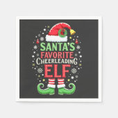 Kerstmannetje Favoriete Cheerleader Elf Familie Ma Servet (Voorkant)