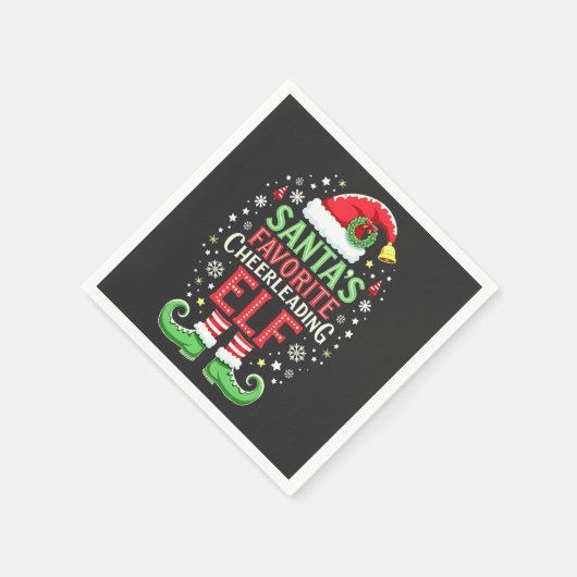 Kerstmannetje Favoriete Cheerleader Elf Familie Ma Servet (Hoek)