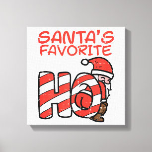 Kerstmannetje Favoriete Grappige Stoute Volwassene Canvas Afdruk