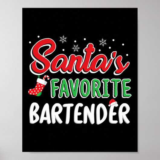 Kerstmannetje Favoriete Rtender T-shirt Cute Kerst Poster (Voorkant)