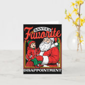 Kerstmannetje Favoriete Teleurstelling Grappig Sar Kaart (Gele Bloem)