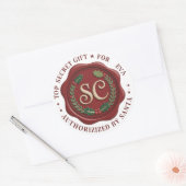 Kerstmannetje Geheim Cadeaubijslagsticker Ronde Sticker (Envelop)