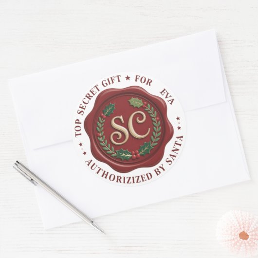 🎁 Kerstmannetje Geheime Cadeaubijlage Sticker (Envelop)