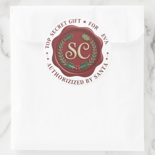 🎁 Kerstmannetje Geheime Cadeaubijlage Sticker (Tas)