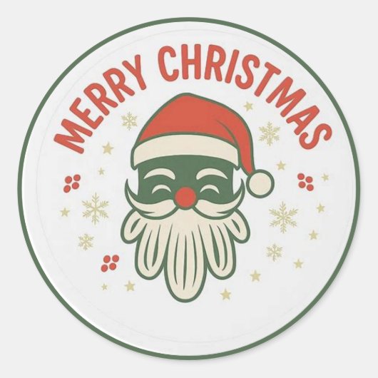 Kerstmannetje gezicht Sticker (Voorkant)