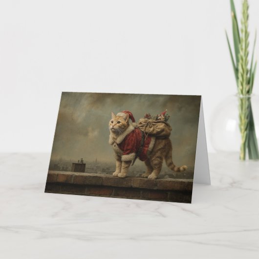 Kerstmannetje Helper Feestdagen Kaart (Voorkant)