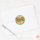 kerstmannetje helper ronde sticker (Envelop)
