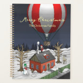 Kerstmannetje in de hete luchtballon planner (Voorkant)