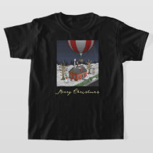 Kerstmannetje in de hete luchtballon