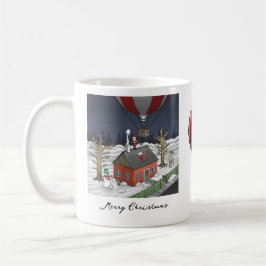 Kerstmannetje in een Heet Lucht Ballon Koffiemok