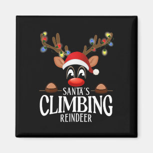 Kerstmannetje klimmende rendieren grappige kerst m magneet