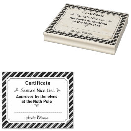 Kerstmannetje Leuk Lijst Certificaat Houten Stempe Rubberstempel