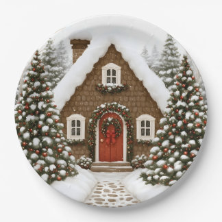 Kerstmannetje Lodge Papieren Bordje
