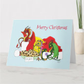 Kerstmannetje Melk Koekjes Draken Kaart (Voorkant)