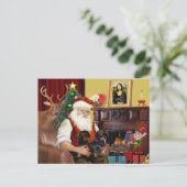 Kerstmannetje met 2 Dachshonden (b-t) Feestdagenkaart (Staand voorkant)