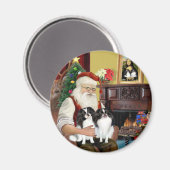 Kerstmannetje met 2 Japanse Spaniels Magneet (Voorkant / Achterkant)