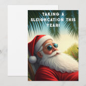 Kerstmannetje op vakantie– Grappige Kerstkaart (Voorkant / Achterkant)