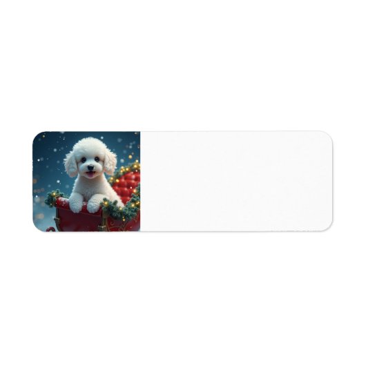 Kerstmannetje puppy etiket (Voorkant)