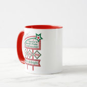 Kerstmannetje Retro Lichtkrant – Ho Ho Ho vrolijk Mok (Voorkant links)