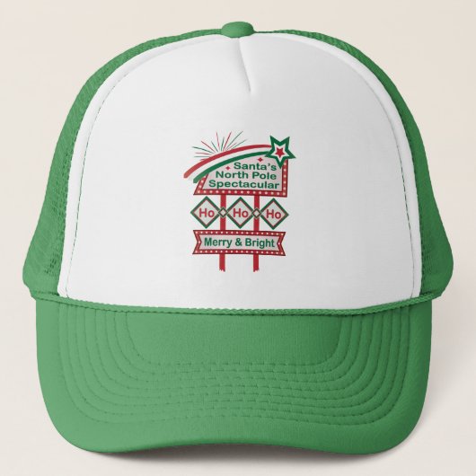 Kerstmannetje Retro Lichtkrant – Ho Ho Ho vrolijk  Trucker Pet (Voorkant)