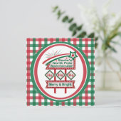 Kerstmannetje Retro Marquee – Ho Ho Ho Prettig & H Kaart (Staand voorkant)