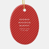 Kerstmannetje rode handgeschreven huisdier keramisch ornament (Achterkant)