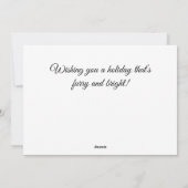 Kerstmannetje Sleet Over Besneeuwd Winterlandschap Feestdagenkaart (Achterkant)