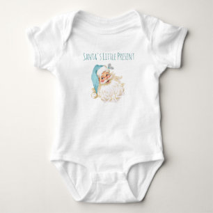 Kerstmannetje Turquoise Kerstman Cadeautje Romper