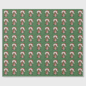 Kerstmannetje (Versie 2) Cadeaupapier (Vlak)