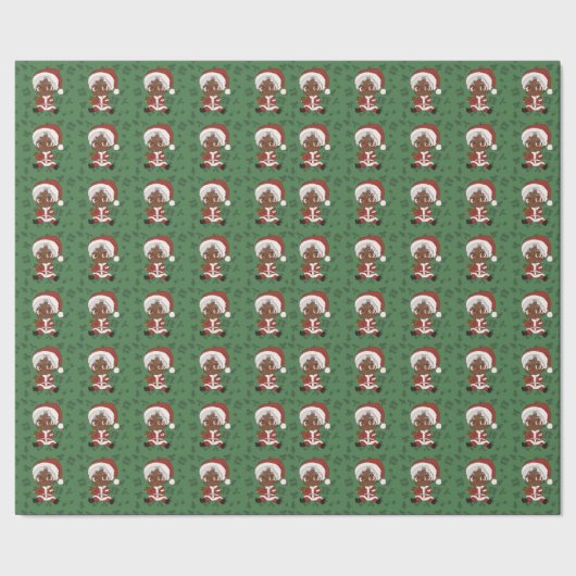 Kerstmannetje (Versie 2) Cadeaupapier (Zoom)