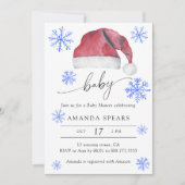 Kerstmannetje Winter babyshower Kaart (Voorkant)