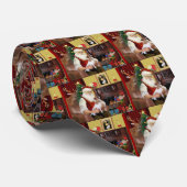 Kerstmannetje zijn Jack Russell Terrier (lkup) Stropdas (Opgerold)