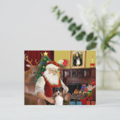 Kerstmannetje's Australische Herder (driekleur) Feestdagenkaart (Staand voorkant)