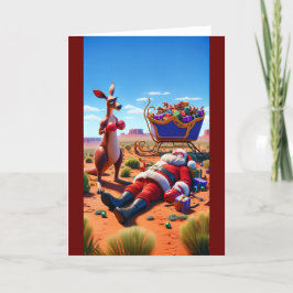 Kerstmannetje's Australische verrassing Feestdagen Kaart
