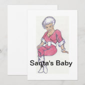 Kerstmannetje's Baby Feestdagenkaart (Voorkant / Achterkant)
