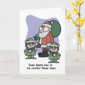 Kerstmannetjes Beveiliging Kaart (Gele Bloem)