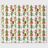 Kerstmannetjes Cadeaupapier (Vlak)
