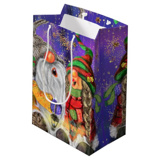 Kerstmannetjes cadeautas zak (Achterkant Gekanteld)