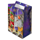 Kerstmannetjes cadeautas zak (Voorkant Gekanteld)