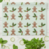 Kerstmannetjes en Hulst Patroon Theedoek (Gevouwen)