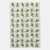 Kerstmannetjes en Hulst Patroon Theedoek (Verticaal)