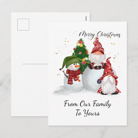 Kerstmannetjes Feestdagenkaart (Voorkant / Achterkant)