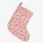 Kerstmannetjes Flamingo Roze Multi Kousen Grote Kerstsok (Voorkant (Hangend))