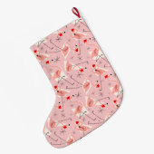 Kerstmannetjes Flamingo Roze Multi Kousen Grote Kerstsok (Achterkant (Hangend))