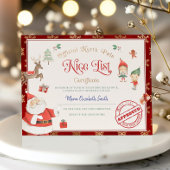 Kerstmannetje's Goede Lijst Certificaat Kaart