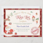 Kerstmannetje's Goede Lijst Certificaat Kaart (Voorkant)