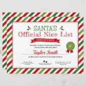 Kerstmannetjes Goede Lijst Certificaat Kaart (Voorkant / Achterkant)