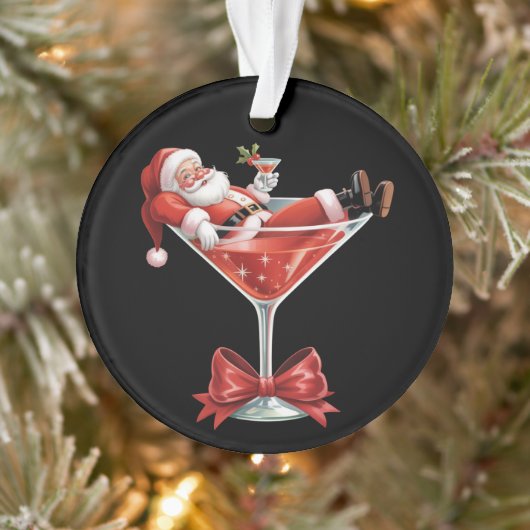 Kerstmannetje's Hele Chaos Kerst Martini Grappige Ornament (Boom)