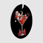 Kerstmannetje's Hele Chaos Kerst Martini Grappige Ornament (voorkant)