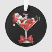 Kerstmannetje's Hele Chaos Kerst Martini Grappige Ornament (voorkant)